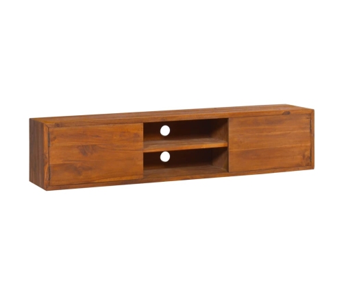 Mueble de TV de pared madera maciza de teca 135x30x30 cm