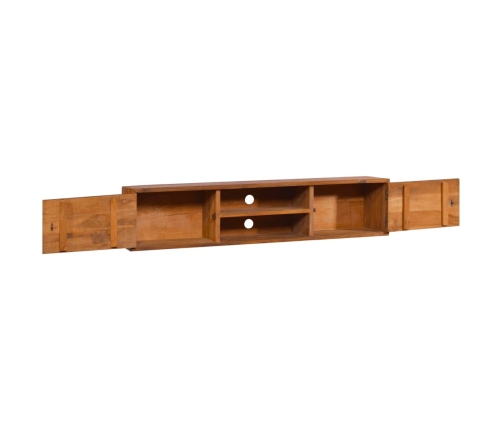 Mueble de TV de pared madera maciza de teca 135x30x30 cm