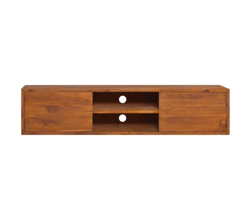 Mueble de TV de pared madera maciza de teca 135x30x30 cm