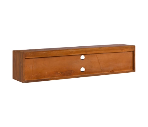 Mueble de TV de pared madera maciza de teca 135x30x30 cm