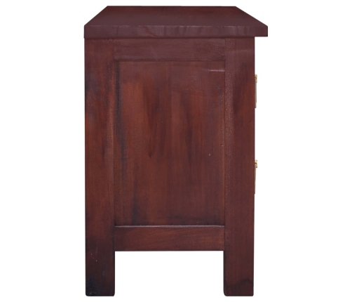 Mueble de TV madera maciza de caoba marrón clásico 100x30x45 cm