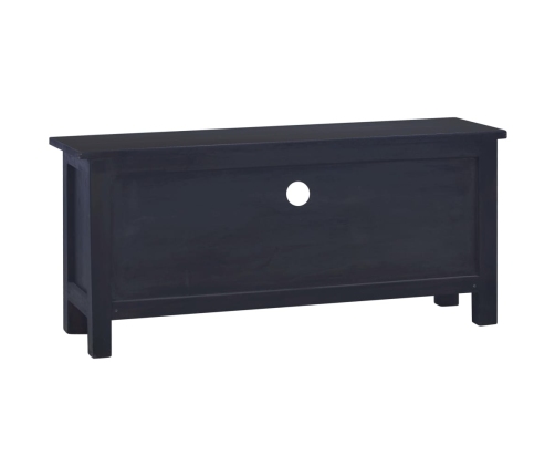 vidaXL Mueble para TV madera maciza de caoba negro café 100x30x45 cm