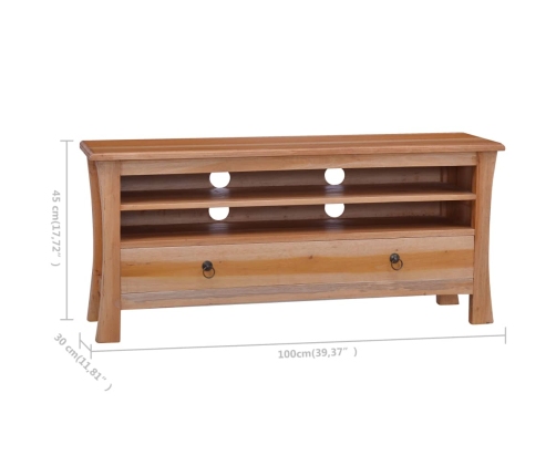 Mueble para TV madera maciza de caoba 100x30x45 cm