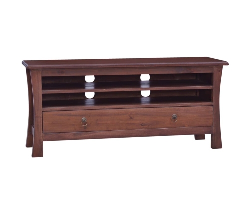 Mueble de TV madera maciza de caoba marrón clásico 100x30x45 cm