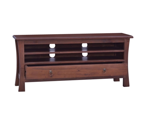 Mueble de TV madera maciza de caoba marrón clásico 100x30x45 cm