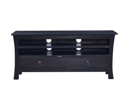 Mueble para TV madera maciza de caoba negro café 100x30x45 cm