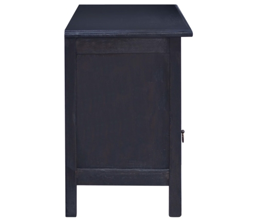 Mueble para TV madera maciza de caoba negro café 100x30x45 cm