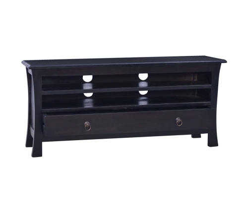 Mueble para TV madera maciza de caoba negro café 100x30x45 cm