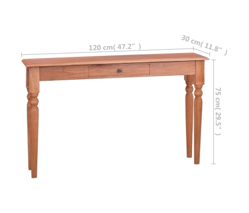 Mesa consola de madera maciza de caoba 120 cm