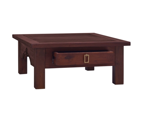 vidaXL Mesa de centro clásica madera maciza caoba marrón 68x68x30 cm