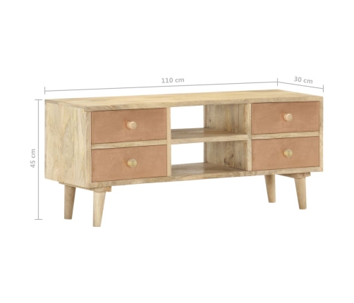 Mueble para TV madera maciza de mango 110x30x45 cm