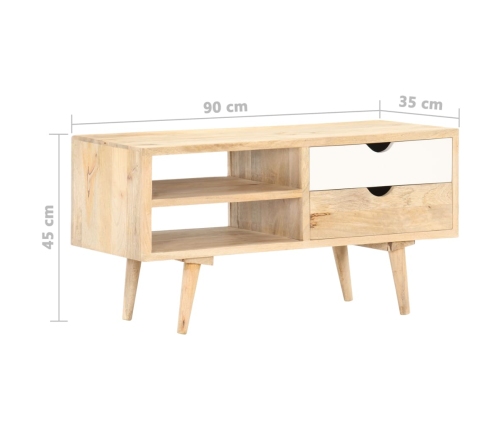 Mueble para TV madera maciza de mango 90x35x45 cm