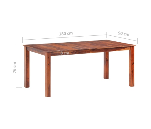 Mesa de comedor madera maciza 180x90x76 cm