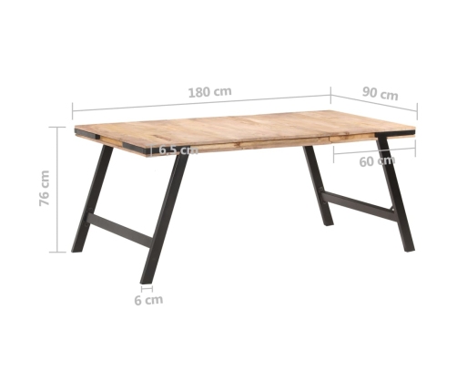 Mesa de comedor de madera maciza de mango 180x90x76 cm