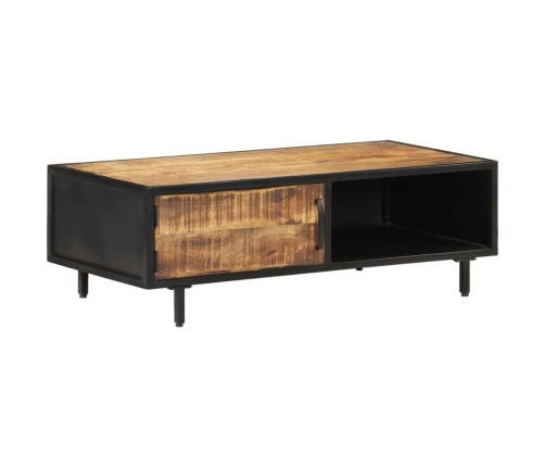 Mesa de centro de madera de mango rugosa 105x50x35 cm