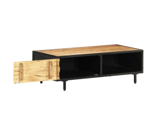 Mesa de centro de madera de mango rugosa 105x50x35 cm