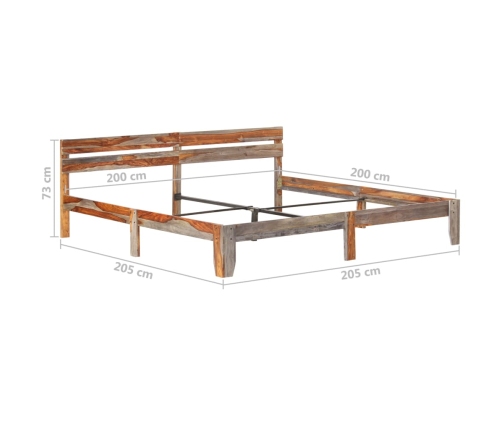 Estructura de cama sin colchón madera maciza 200x200 cm