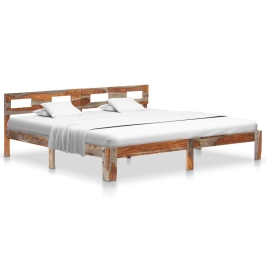 Estructura de cama sin colchón madera maciza 200x200 cm
