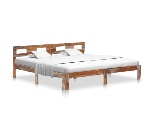 Estructura de cama sin colchón madera maciza 200x200 cm