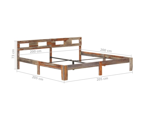 Estructura de cama sin colchón madera maciza 200x200 cm