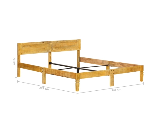 Estructura de cama de madera maciza de mango 140 cm