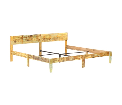 Estructura de cama de madera maciza reciclada 200x200 cm