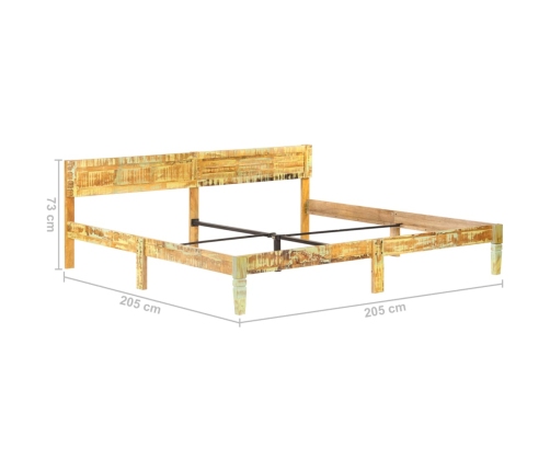 Estructura de cama de madera maciza reciclada 200x200 cm