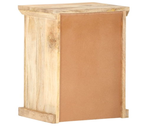 Mesita de noche con puerta madera maciza de mango 40x30x50 cm