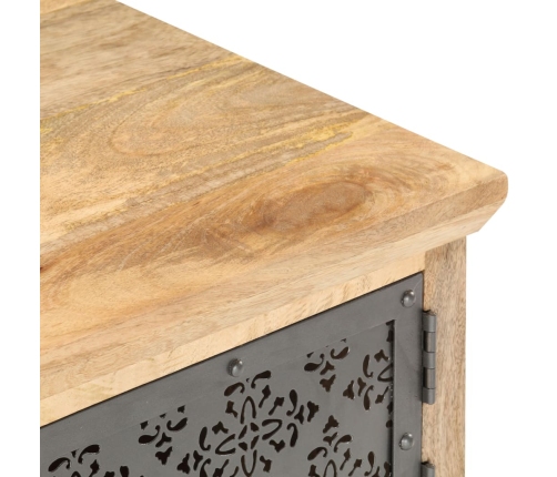 Mesa de centro con puerta madera maciza de mango 90x50x35 cm