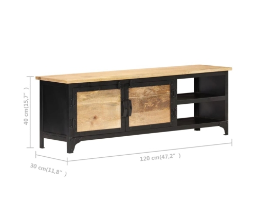 Mueble para TV 120x30x40 cm madera maciza de mango