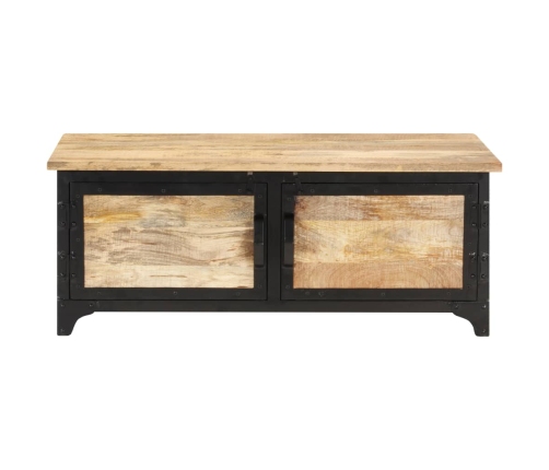 Mesa de centro de madera maciza de mango 90x50x35 cm