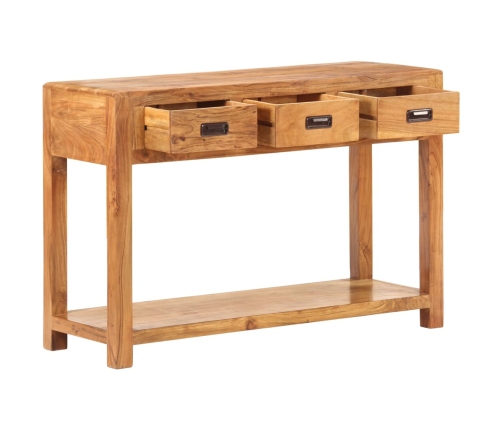 Mesa consola madera maciza de acacia acabado miel 110x40x76 cm