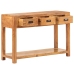 Mesa consola madera maciza de acacia acabado miel 110x40x76 cm