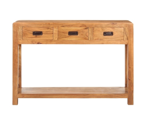 Mesa consola madera maciza de acacia acabado miel 110x40x76 cm