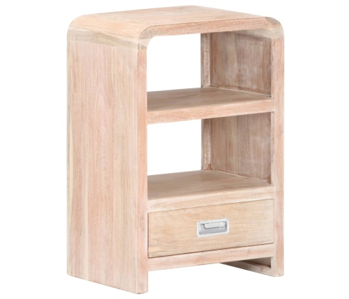 Mesita de noche de madera maciza de acacia 40x30x60 cm