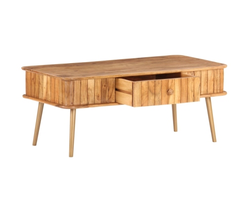 Mesa de centro madera maciza de acacia 100x50x40 cm