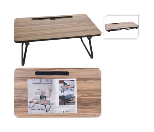 Excellent Houseware Mesita plegable para cama color natural y negro