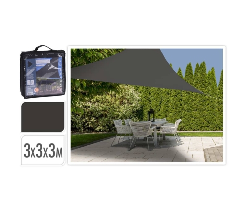 ProGarden Toldo de tela triangular gris oscuro 3x3x3 m