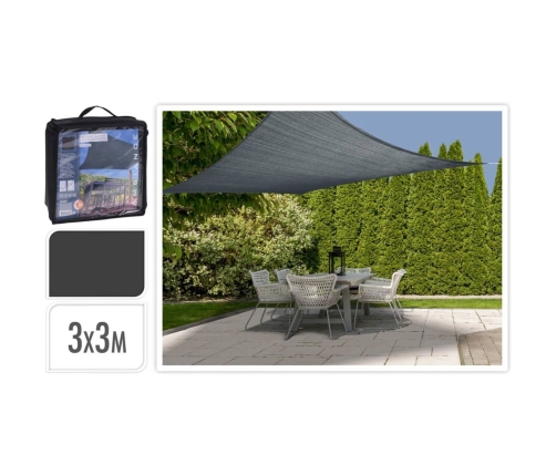 ProGarden Toldo de tela cuadrado gris oscuro 3x3 m