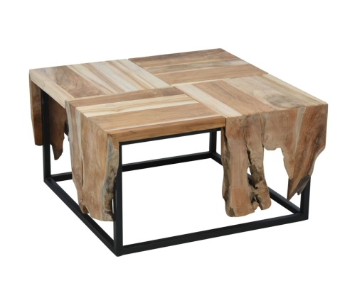 Ambiance Mesa auxiliar de madera de teca 65x65x35 cm