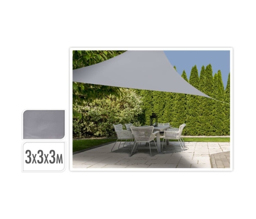 ProGarden Toldo de tela triangular gris 3x3x3 m