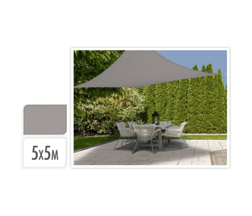 ProGarden Toldo de tela cuadrado gris 5x5 m