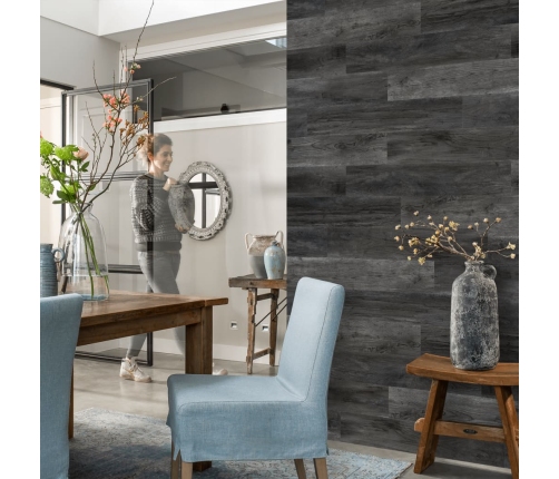 WallArt Tablones aspecto madera de roble Barnwood gris ceniza