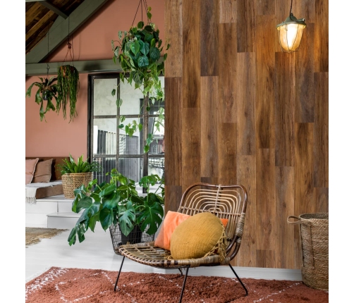 WallArt Tablones aspecto madera de roble Barnwood marrón oscuro