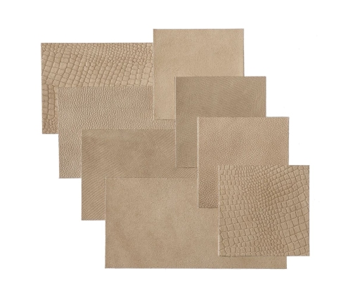 WallArt Paneles de pared de cuero Borret beige arena 32 piezas