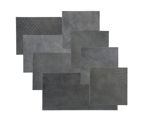 WallArt Paneles de pared de cuero Bowen gris sombra 32 piezas