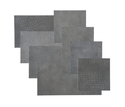 WallArt Paneles de pared de cuero Jordan gris azulado 32 piezas