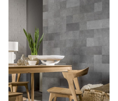 WallArt Paneles de pared de cuero Jordan gris azulado 32 piezas