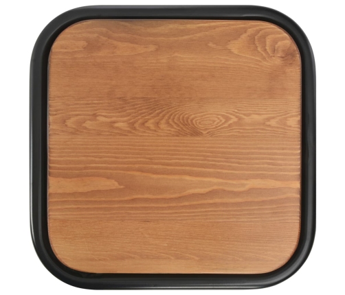 Taburetes de cocina 6 uds madera maciza de pino y acero negro