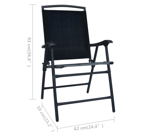 Mesa y sillas de bistró 3 piezas acero negro